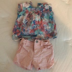 Adorable top and jean shorts!